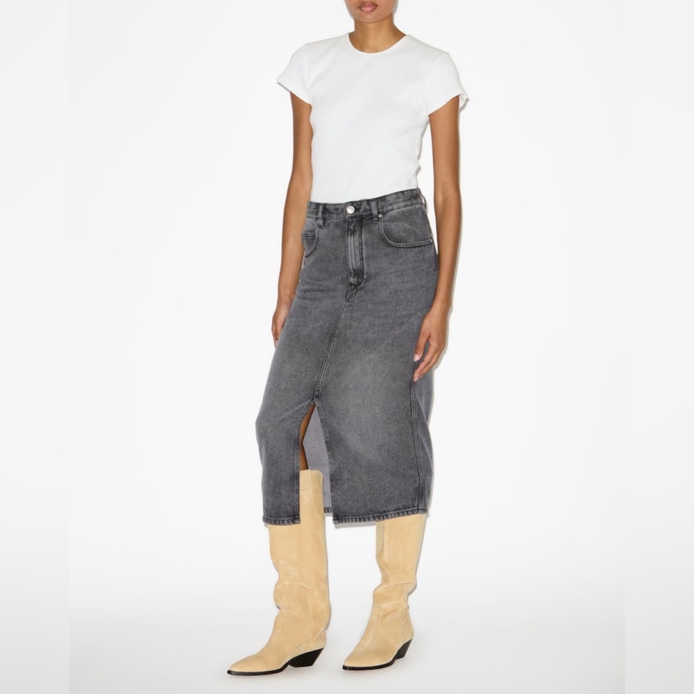 Isabel Marant TILAURIA SKIRT Light Grey
fine denim midi skirt Size 36 US 4